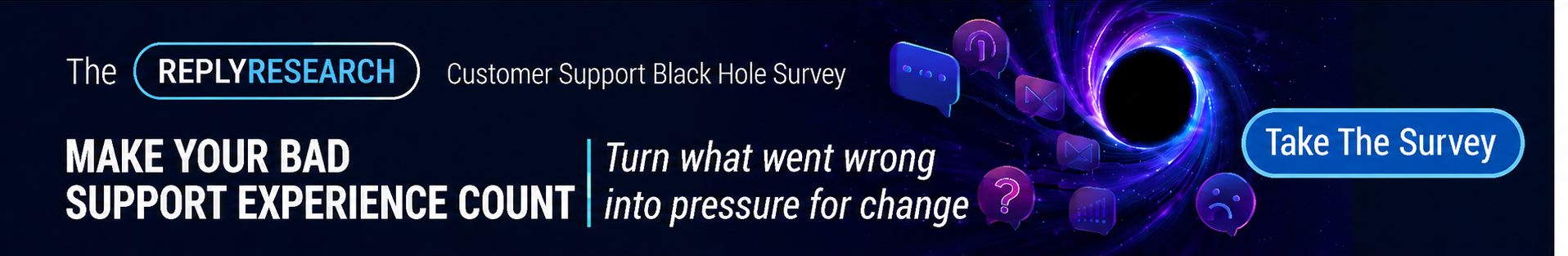 Take the ReplyResearch Customer Support Black Hole Survey